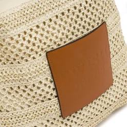 Borsa a spalla beige da Donna effetto paglia con logo Swish Jeans
