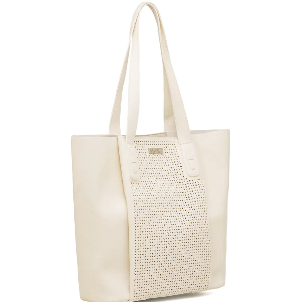 Borsa a spalla bianca da Donna con dettaglio traforato Lora Ferres