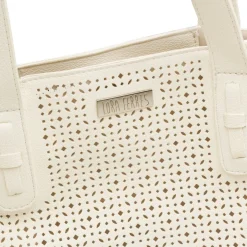 Borsa a spalla bianca da Donna con dettaglio traforato Lora Ferres