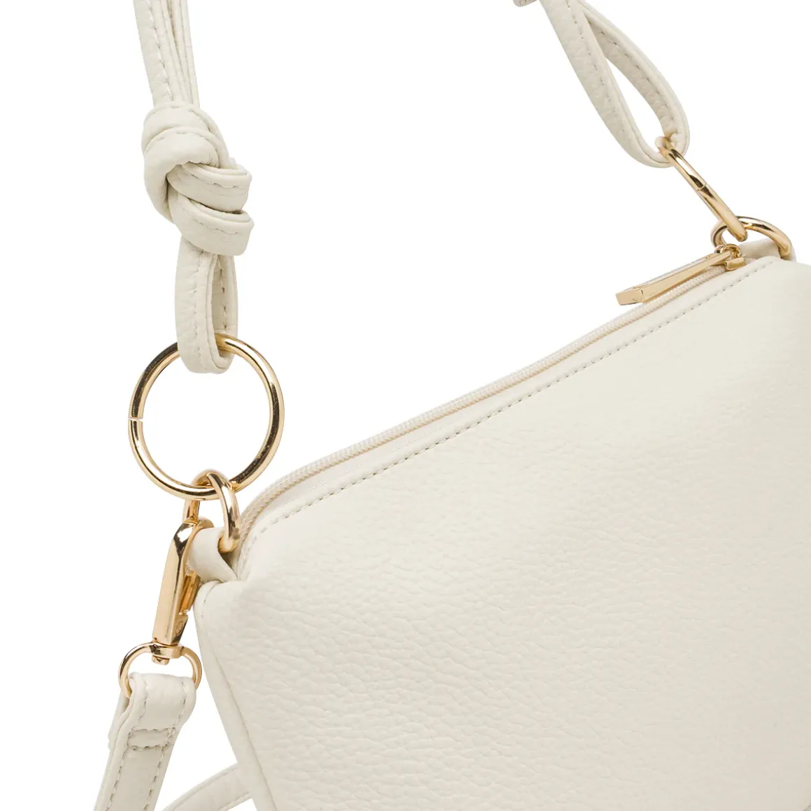Borsa a spalla bianca da Donna con rifiniture dorate Lora Ferres