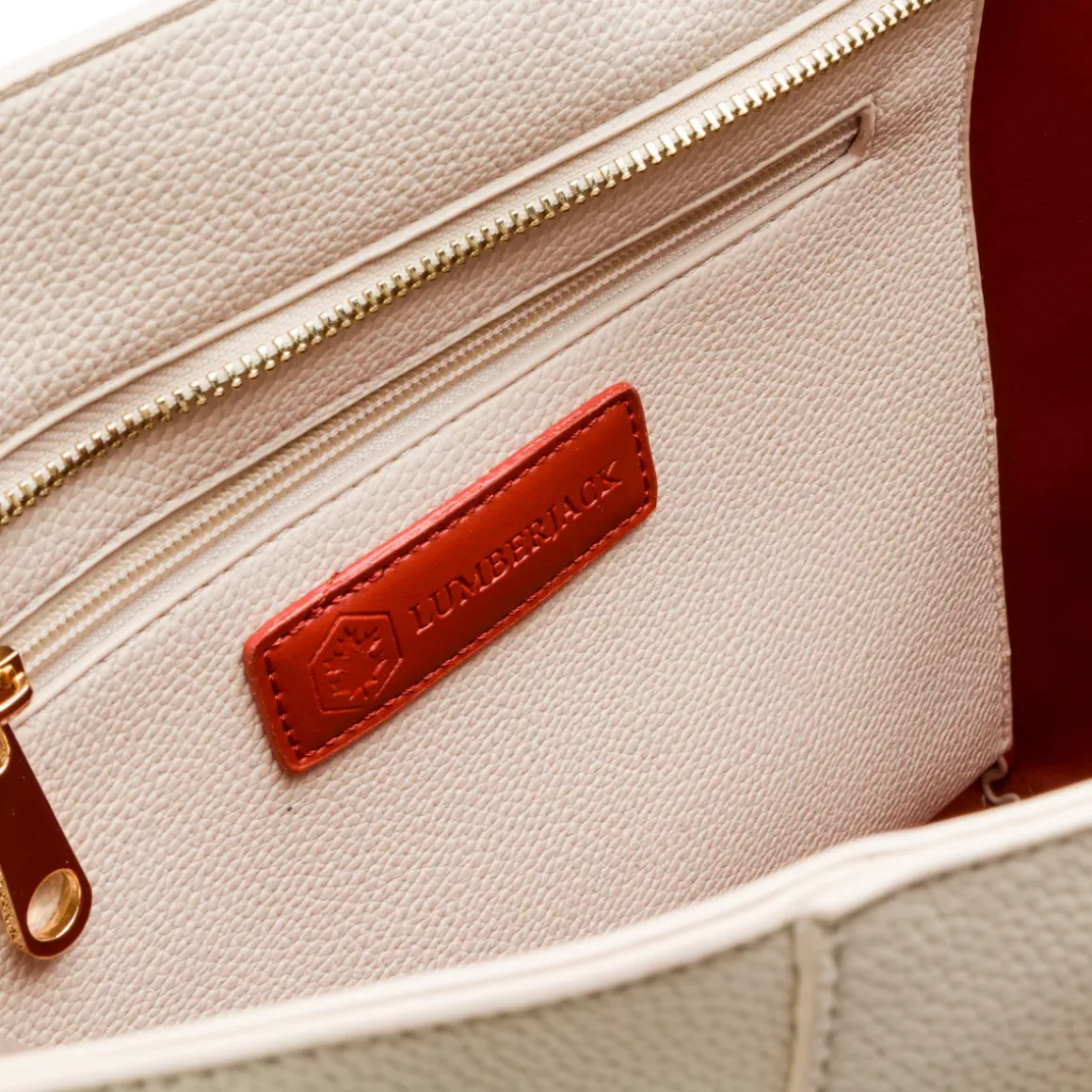 Borsa a spalla bianca off-white da Donna con logo pendente dorato Lumberjack