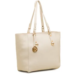 Borsa a spalla bianca off-white da Donna con logo pendente dorato Lumberjack