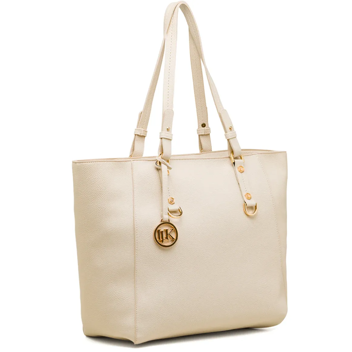 Borsa a spalla bianca off-white da Donna con logo pendente dorato Lumberjack