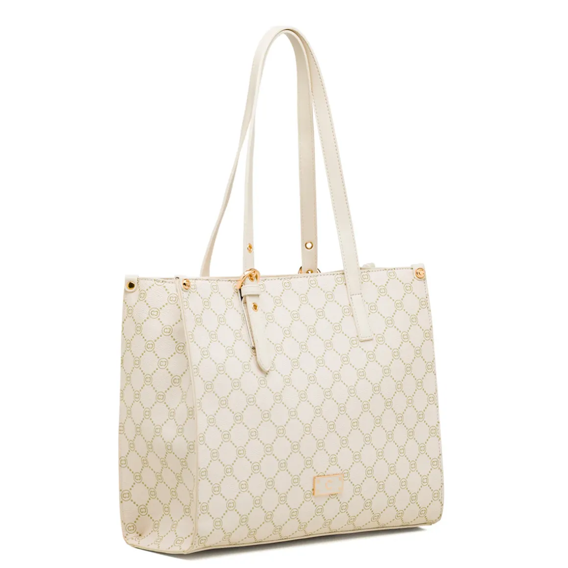 Borsa a spalla bianco off-white da Donna con dettaglio logo metallizzato Carrera Jeans