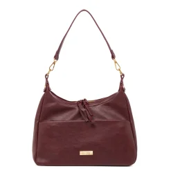 Borsa a spalla Bordeaux da Donna con tasca frontale Lora Ferres