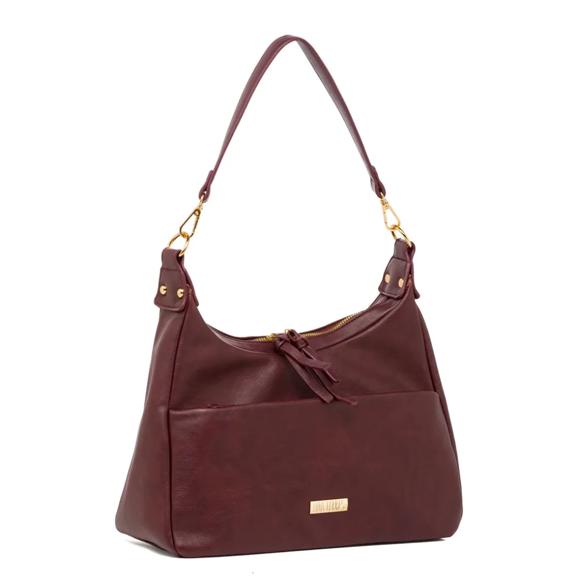 Borsa a spalla Bordeaux da Donna con tasca frontale Lora Ferres