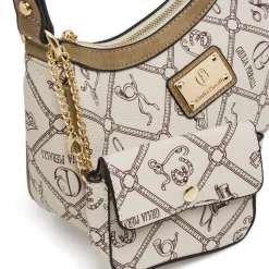 Borsa a spalla da Donna beige con stampa monogram Giulia Pieralli