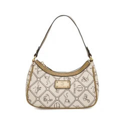 Borsa a spalla da Donna beige con stampa monogram Giulia Pieralli