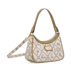 Borsa a spalla da Donna beige con stampa monogram Giulia Pieralli