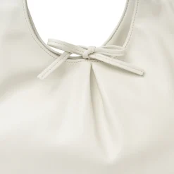 Borsa a spalla da donna bianca Lora Ferres morbida con fiocco