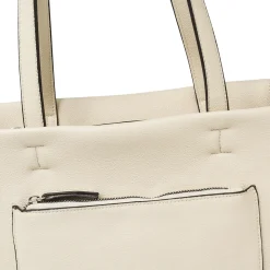 Borsa a spalla da donna bianca con tasca frontale Lora Ferres