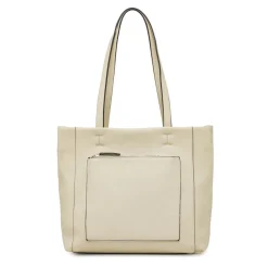 Borsa a spalla da donna bianca con tasca frontale Lora Ferres