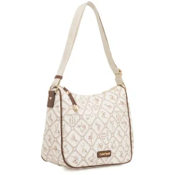Borsa a spalla da Donna bianca con stampa monogram Giulia Pieralli