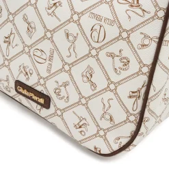 Borsa a spalla da Donna bianca con stampa monogram Giulia Pieralli