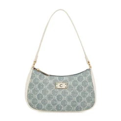 Borsa a spalla da Donna bianco e blu effetto denim Carrera Jeans