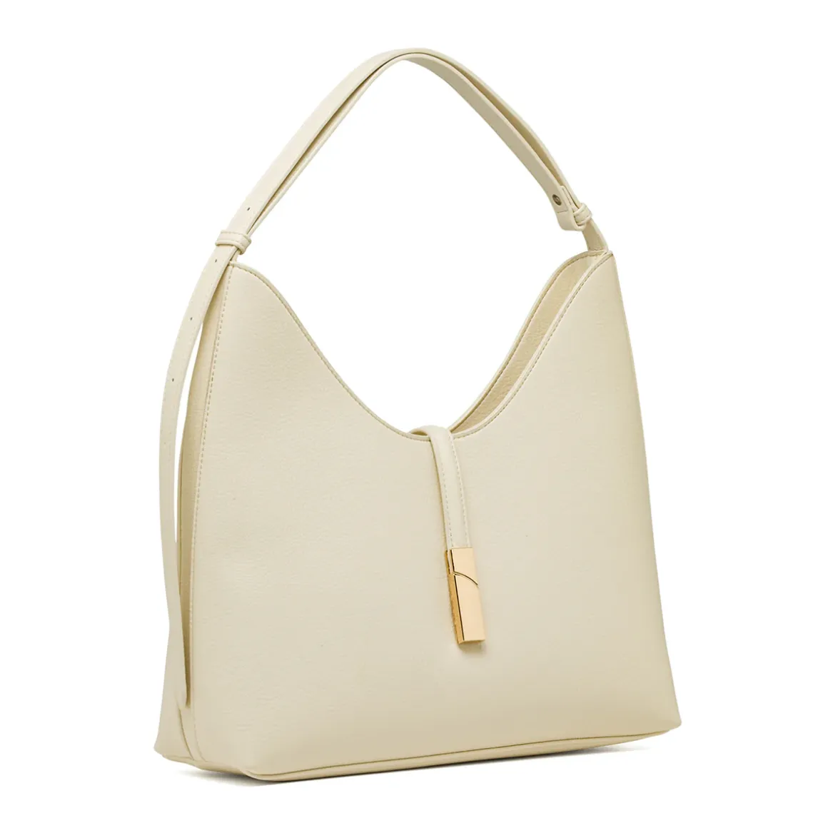 Borsa a spalla da Donna Bianco off-white con dettaglio oro Lora Ferres