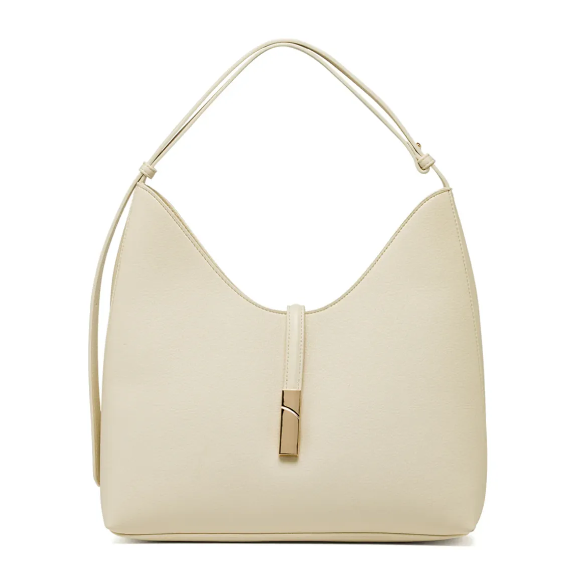 Borsa a spalla da Donna Bianco off-white con dettaglio oro Lora Ferres