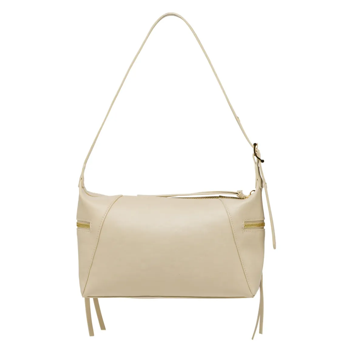 Borsa a spalla da donna Lora Ferres bianco off white con inserti dorati