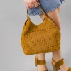 Borsa a spalla da donna Lora Ferres marrone effetto scamosciato