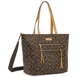 Borsa a spalla da Donna marrone con stampa logo Giulia Pieralli