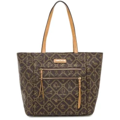 Borsa a spalla da Donna marrone con stampa logo Giulia Pieralli