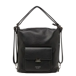 Borsa a Spalla da Donna Nera con Tasca Frontale Swish Jeans