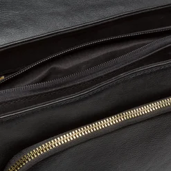 Borsa a Spalla da Donna Nera con Patta Lora Ferres