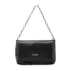 Borsa a Spalla da Donna Nera con Borchie e Catena Lora Ferres