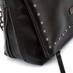 Borsa a Spalla da Donna Nera con Borchie e Catena Lora Ferres