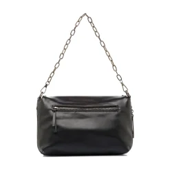 Borsa a Spalla da Donna Nera con Borchie e Catena Lora Ferres