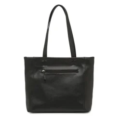Borsa a spalla da donna nera Lora Ferres con zip e tasche esterne