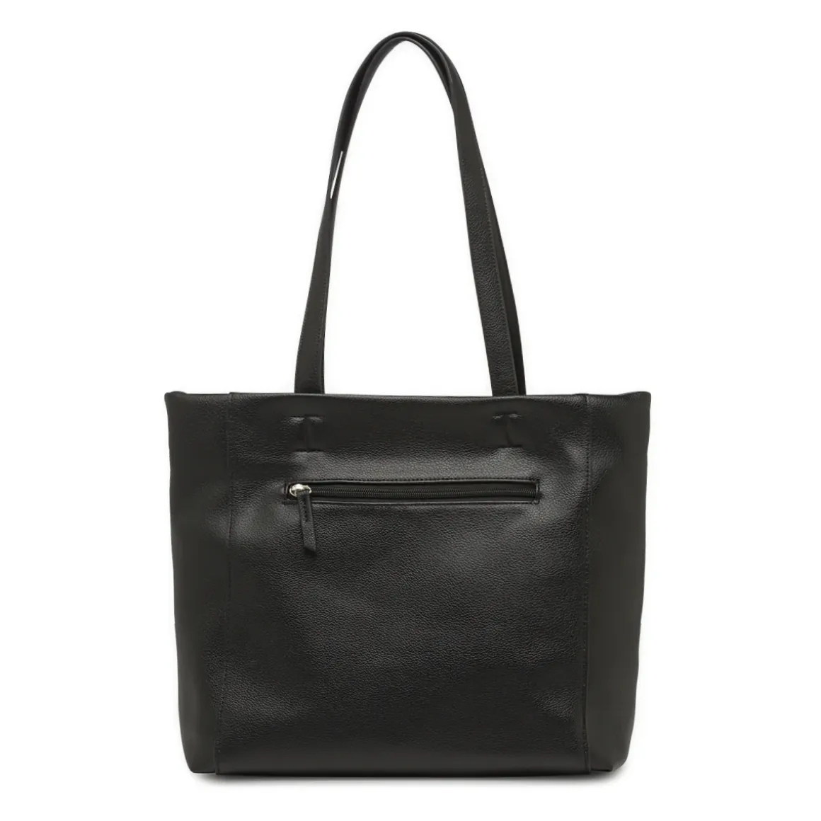 Borsa a spalla da donna nera Lora Ferres con zip e tasche esterne