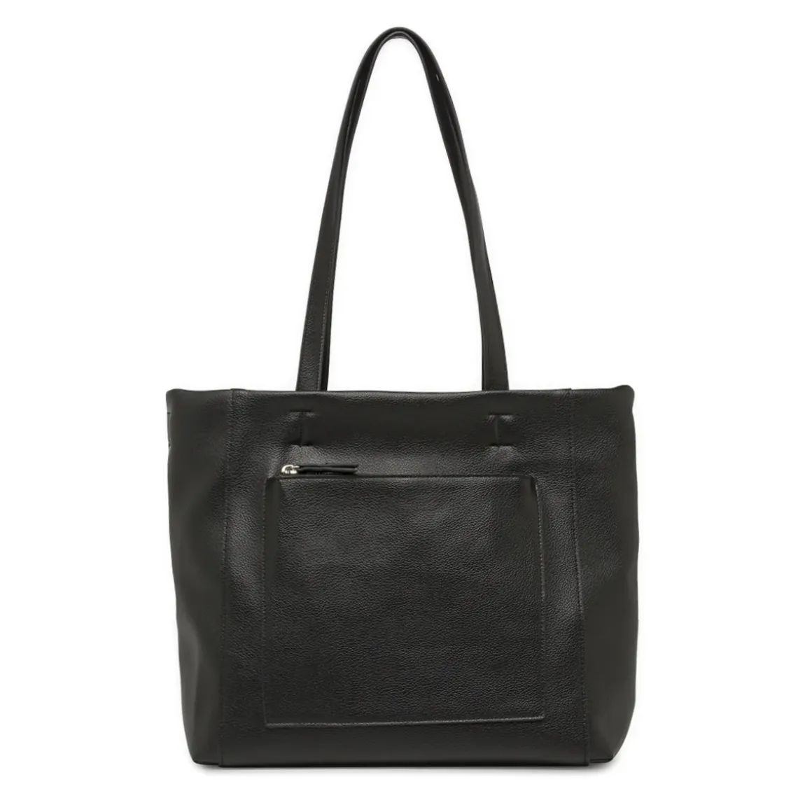 Borsa a spalla da donna nera Lora Ferres con zip e tasche esterne