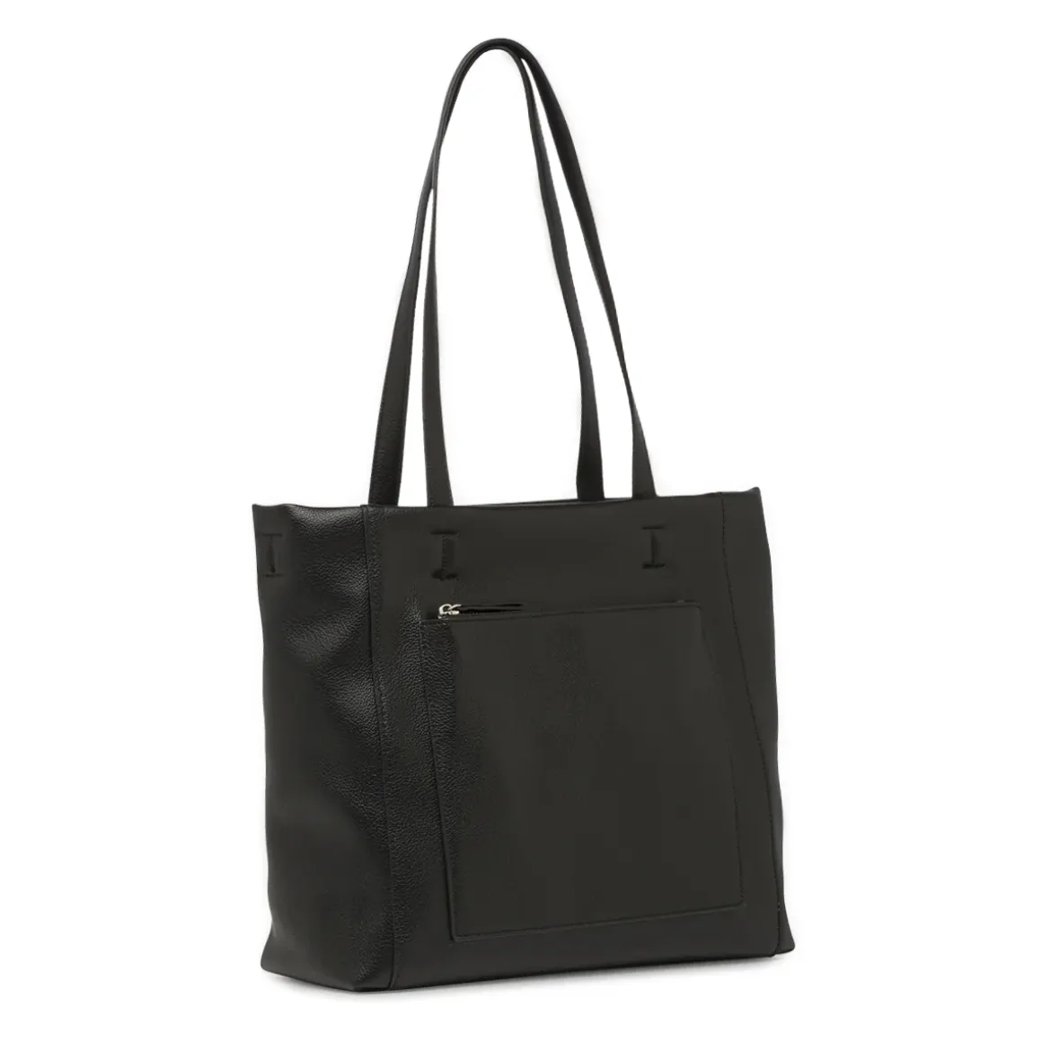 Borsa a spalla da donna nera Lora Ferres con zip e tasche esterne