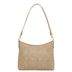 Borsa a Spalla Donna Beige con Logo All Over Swish Jeans