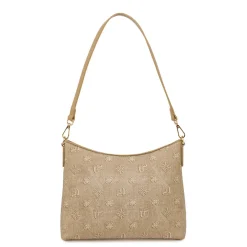 Borsa a Spalla Donna Beige con Logo All Over Swish Jeans
