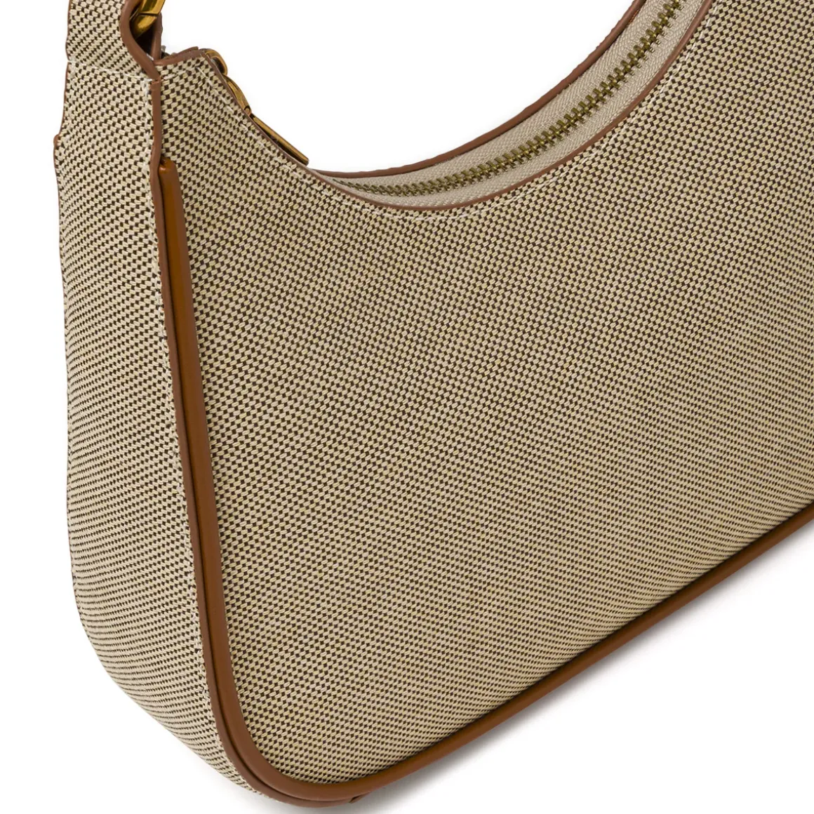 Borsa a spalla Donna Lora Ferres fantasia beige con finiture marroni