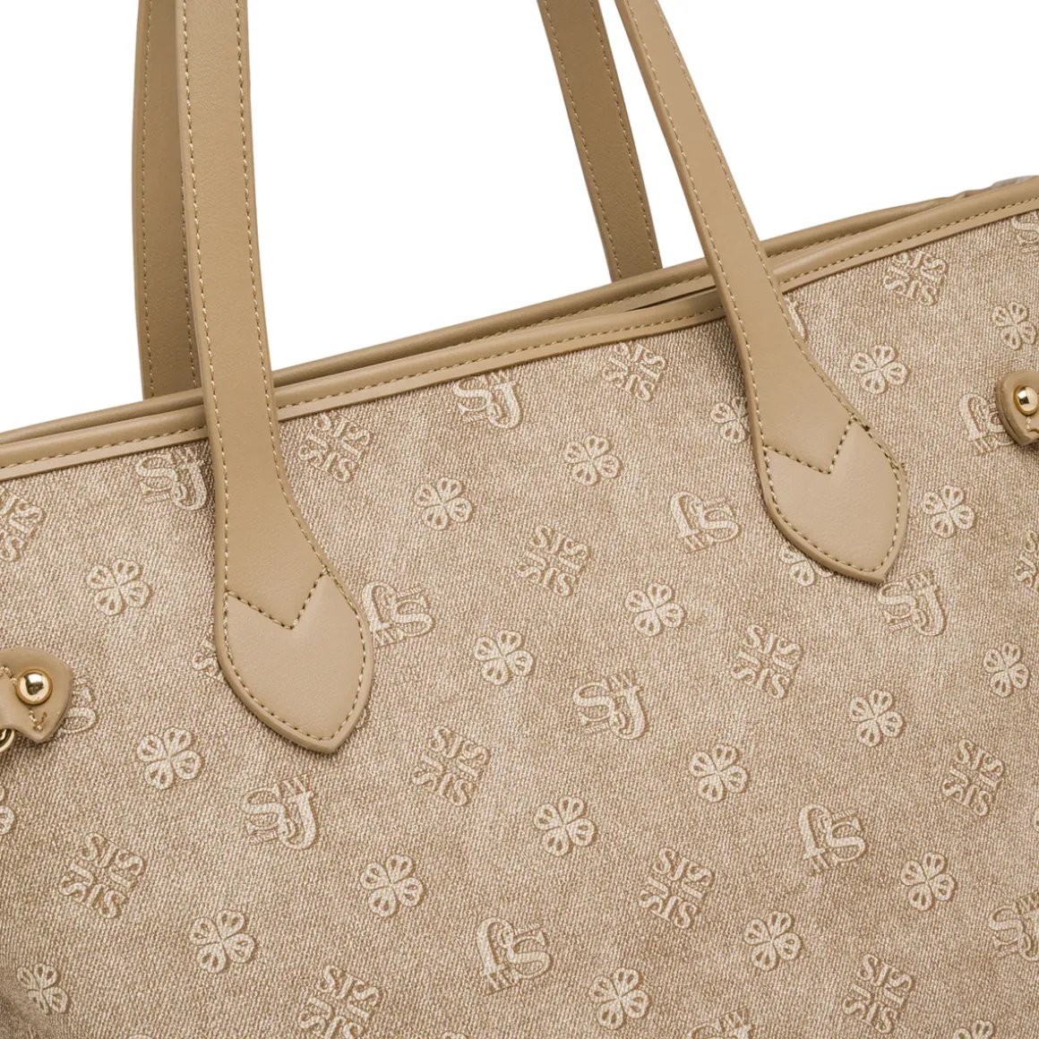 Borsa a Spalla Marrone con Manico a Occhielli Swish Jeans