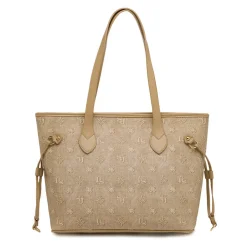 Borsa a Spalla Marrone con Manico a Occhielli Swish Jeans