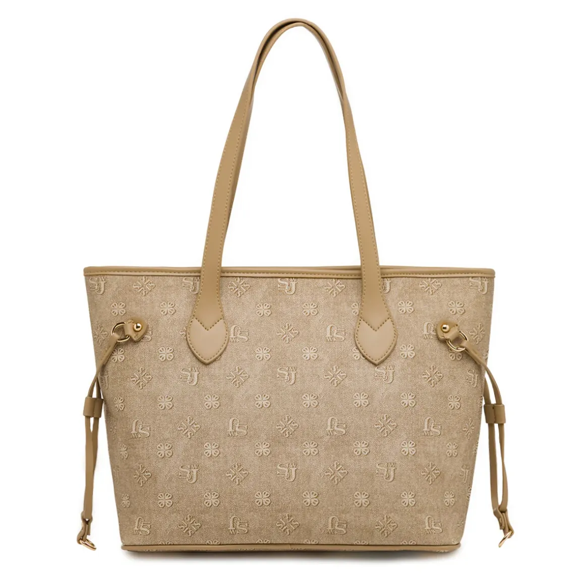 Borsa a Spalla Marrone con Manico a Occhielli Swish Jeans