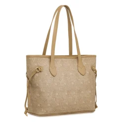 Borsa a Spalla Marrone con Manico a Occhielli Swish Jeans