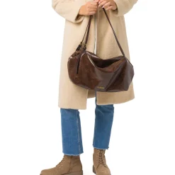 Borsa a spalla marrone da Donna Lora Ferres