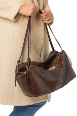 Borsa a spalla marrone da Donna Lora Ferres