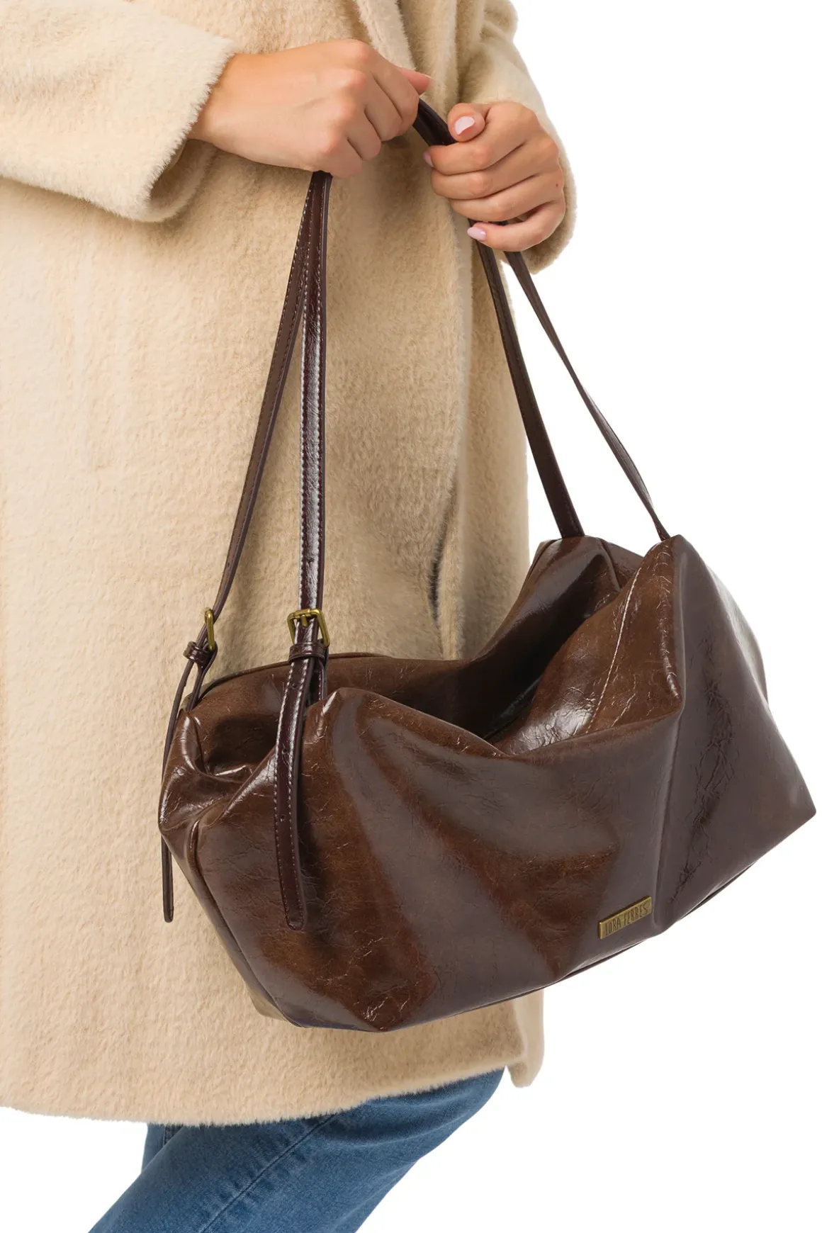 Borsa a spalla marrone da Donna Lora Ferres