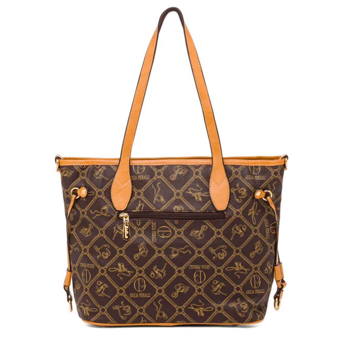 Borsa a spalla marrone da Donna con stampa All Over Giulia Pieralli