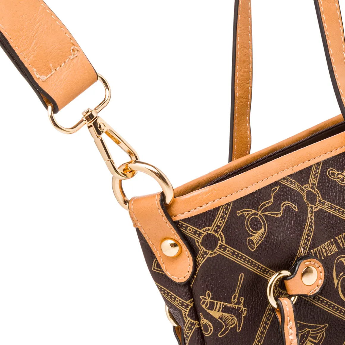 Borsa a spalla marrone da Donna con stampa All Over Giulia Pieralli
