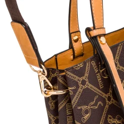 Borsa a spalla marrone da Donna con stampa All Over Giulia Pieralli