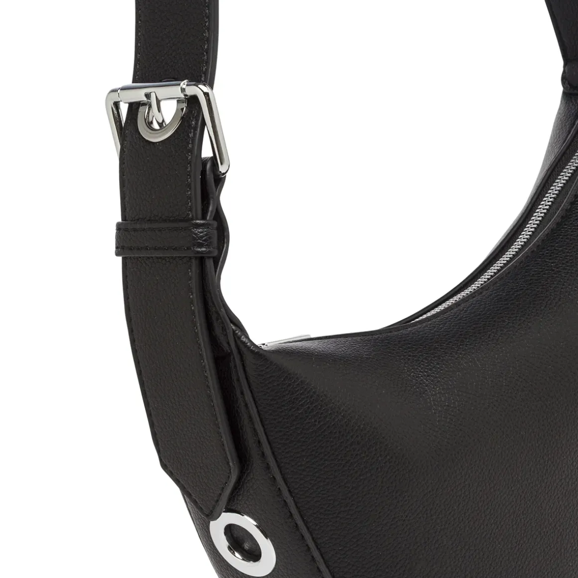 Borsa a Spalla Nera con Manico a Occhielli Swish Jeans
