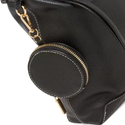 Borsa a spalla nera da Donna con cuciture a vista Lora Ferres