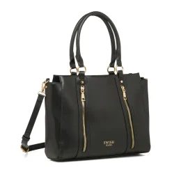 Borsa a spalla nera da Donna con dettagli zip Swish Jeans
